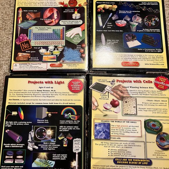 4 ScienceWiz boxes Chemistry Light DNA Cells Biology Home Science Experiment - Picture 10 of 10